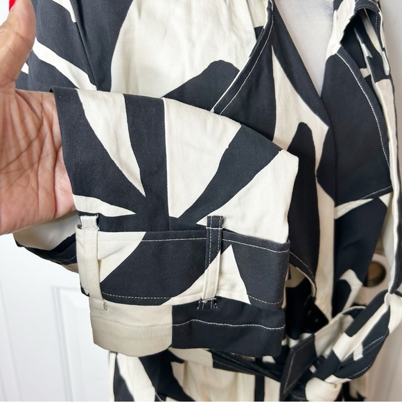 11 Honoré Demi Abstract Print Cotton Blend Trench Coat - Picture 13 of 15